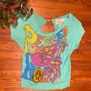 🦋 🕊🦋 Peace Open Back Slouch Tee